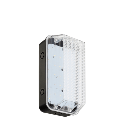 8W LED Bulkhead Black Base 100 to 240v Clear Diffuser
