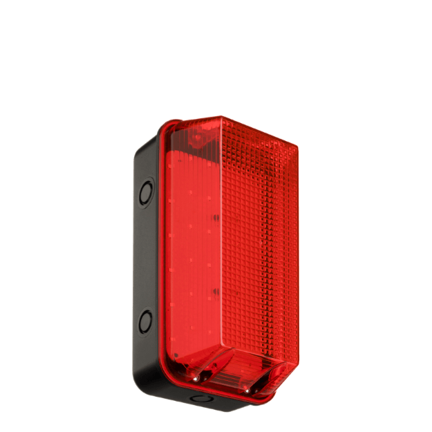 8W LED Bulkhead Black Base 100 to 240v Red Diffuser