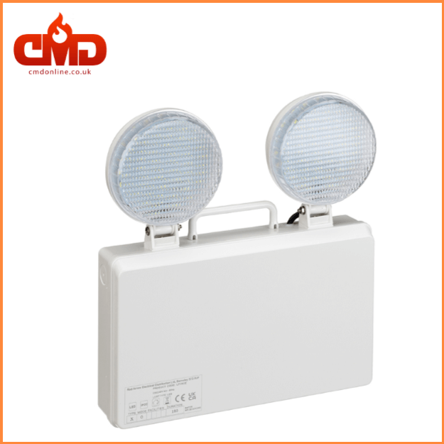 Left Side - LED Twin Spot Emergency Projector Fitting - 3hr IP20 - 5.2w
