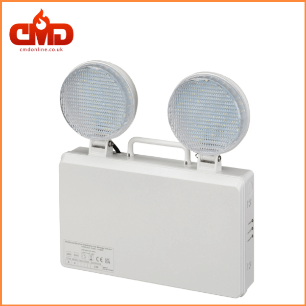 Right Side - LED Twin Spot Emergency Projector Fitting - 3hr IP20 - 5.2w