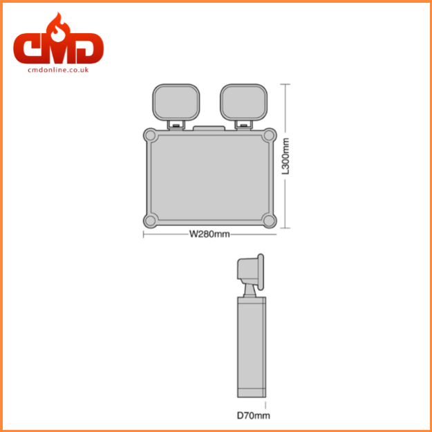 LED Emergency Twin Spot - IP65 - 2 x 5w Directional Heads - CMD Online