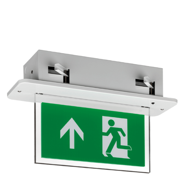 Arrow Up Full - LED Emergency Recessed Blade Exit Sign - IP20 - Maintained 3.3w