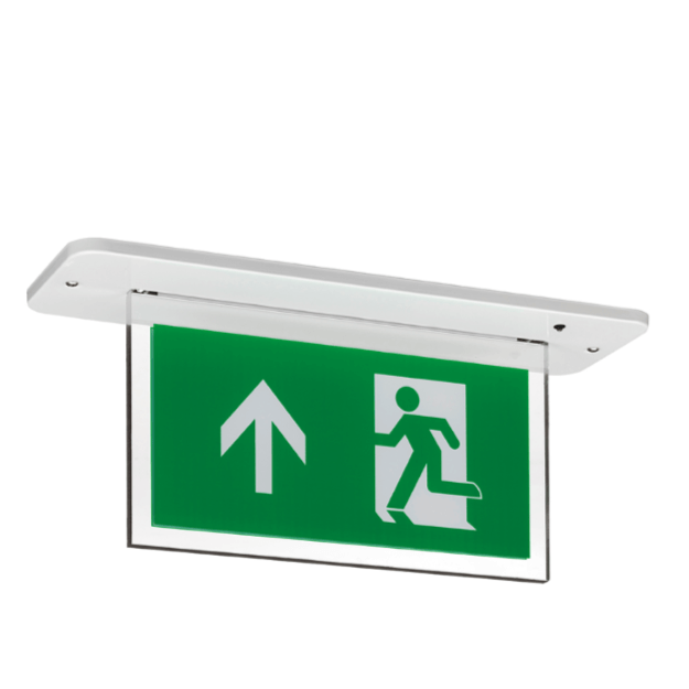 Arrow Up - LED Emergency Recessed Blade Exit Sign - IP20 - Maintained 3.3w