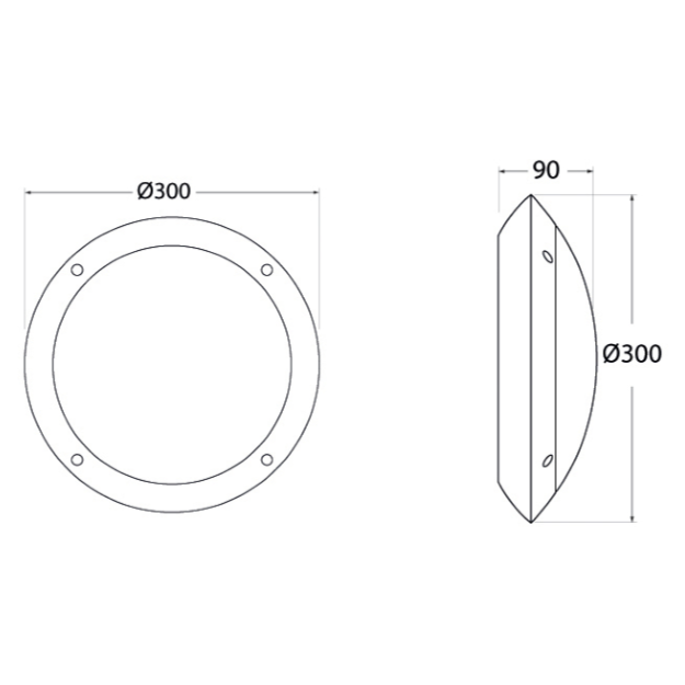 Fumagalli LUCIA Settable CCT LED Bulkhead Product Dimension