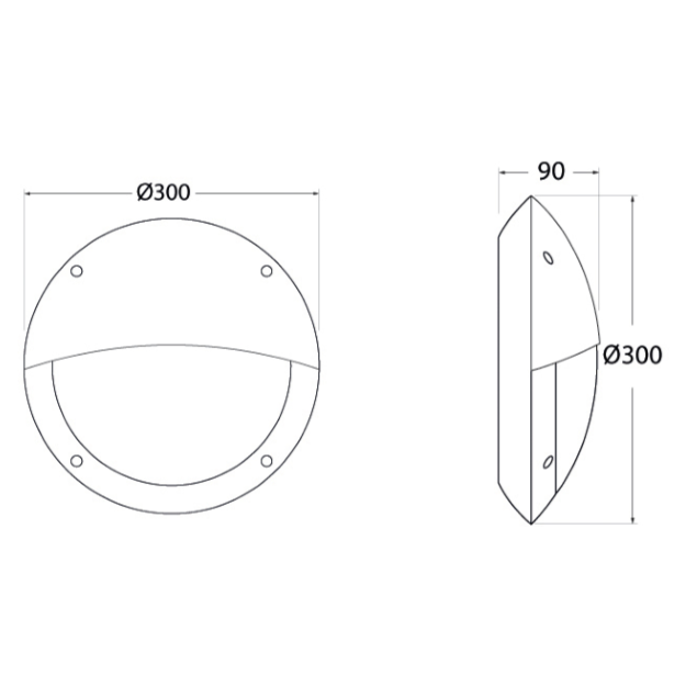 Fumagalli LUCIA-EL Settable CCT LED Bulkhead Product Dimension
