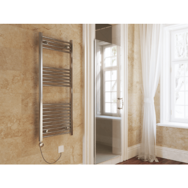 Chrome Fitted - Terma MEG Electrical Heating Element for Towel Radiators