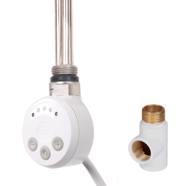 White - Dual Fuel - Terma MEG Electrical Heating Element for Towel Radiators