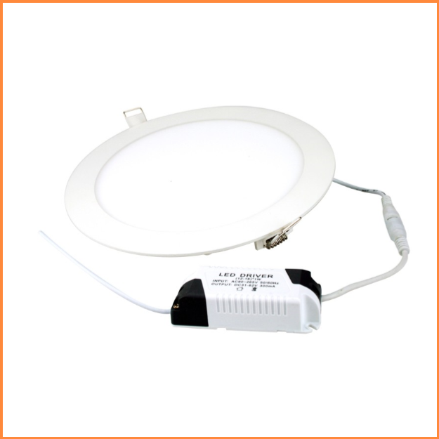 LED Circular Downlight Panels 15w, 18w and 20w White Trim 3000k - IP20 - CMD Online