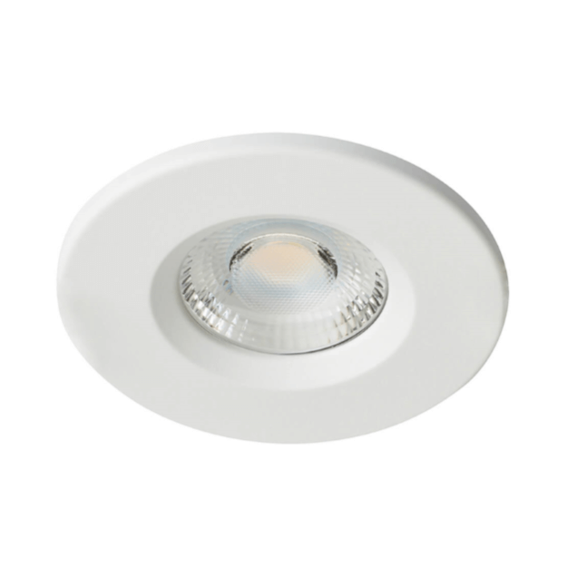 White 6w LED Fire Rated Downlight - STELLAR - Low Profile - 3CCT - Bezel Attachments