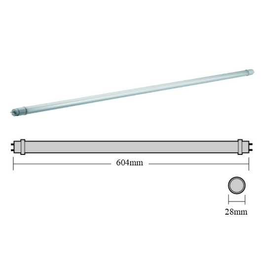 T8 LED Tubes - 2ft - 25 Pack