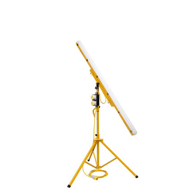 110v LED Weatherguard Tripod Worklight - Yellow Body and 5m Flex